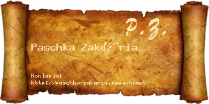 Paschka Zakária névjegykártya